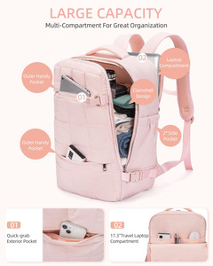 Sac à dos gonflable - Sac approuvé pour les vols avec de grands compartiments pour des voyages bien organisés et un usage quotidien - Product Image 2
