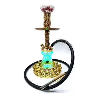 Nhà Máy Thiết Kế Mới Mô Hình Bộ Xương Hookah Shisha Với LED Ánh Sáng Cơ Sở Một Ống Bộ Xương Hookah Bát Hoàn Chỉnh Hookah Thiết Lập