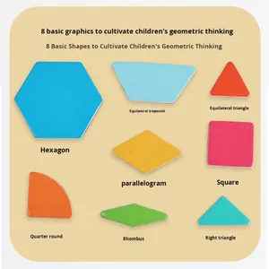 Rompecabezas Magnético de Madera DIY <span class=keywords><strong>Tangram</strong></span>, Juguete Educativo para Estimular el Cerebro para Niños de 5 a 7 Años, Bloques de Aprendizaje Ecológicos con Temática Animal y de la Naturaleza - Product Image 4