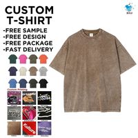 T-shirt Homme Luxe Délavé Coton 100% Personnalisable Haute Qualité Style Vintage Effet Acide Coupe Ample