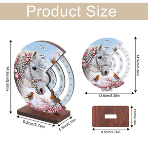 2026 calendrier diamant peinture Kit joli <span class=keywords><strong>cheval</strong></span> bricolage 5d diamant Art calendriers de bureau ornements en bois uniques - Product Image 3