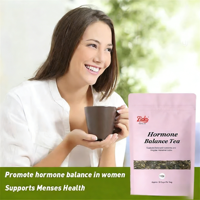 Thé OEM Équilibrant Hormonal pour le Soutien Menstruel, 100% Feuilles de Framboisier Rouge, Ortie et Gingembre, Boîte de 10 oz, Thé en Sachets pour la Santé