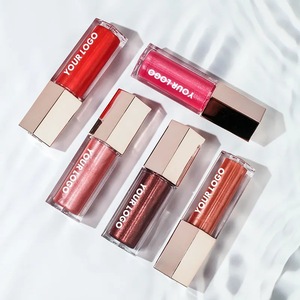 Nouveau brillant à lèvres transparent OEM sans cruauté animale, tubes de rouge à lèvres or <span class=keywords><strong>rose</strong></span>, brillant à lèvres végétalien longue tenue scintillant repulpant, marque privée - Product Image 1