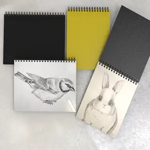 Cubierta de papel negro A4, <span class=keywords><strong>libro</strong></span> de bocetos para pintar, diario, <span class=keywords><strong>libro</strong></span> de bocetos en blanco para estudiantes - Product Image 2