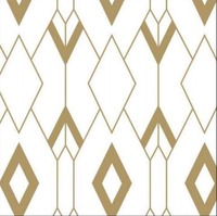 Stiker Dinding Pola Marmer Geometris Berlian Art Deco Emas Putih Mewah XPE/EPE/IXPE Tahan Air Tahan Api Kamar Tidur Ruang Tamu
