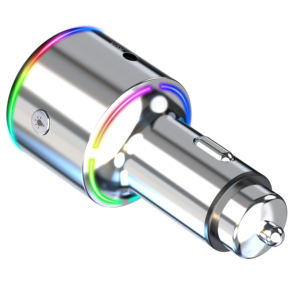 Nuevo Cargador USB para Auto con Carga Rápida QC3.0, Puerto AUX, Transmisor FM y Luz Ambiental Deslumbrante - Product Image 4