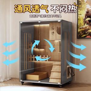 Casa de Madera para Gatos de Interior con Estructura para Trepar - Jaula Espaciosa de Varios Niveles y <span class=keywords><strong>Centro</strong></span> de Actividades para Gatos - Product Image 3