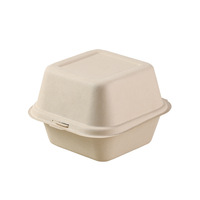 Boîte à mini-gâteaux et burgers surélevée en bagasse de canne à sucre, conteneur alimentaire compostable, boîte à clapet 100% biodégradable