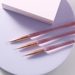 Juego <span class=keywords><strong>de</strong></span> Pinceles para Uñas con Mango Rosa Brillante para Pintura <span class=keywords><strong>de</strong></span> Uñas Precisa, para Dibujo <span class=keywords><strong>de</strong></span> Líneas Francesas, Salón <span class=keywords><strong>de</strong></span> Belleza, DIY - Product Image 5