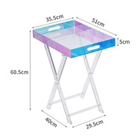 Neues Design Hochwertiger schillernder Acryl-Klapptisch Kunden spezifischer Regenbogen-Acryl-Klapptisch