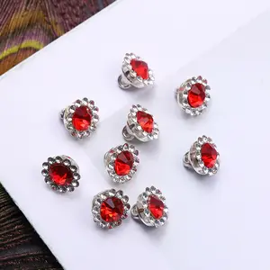 New Sunflower Rhinestone Button Fancy Metal Flower Buttons For Dress