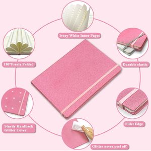 Wholesale 4 Piece A5 160 Page 80Sheet Deluxe Glitter Cover Shiny <strong>Notebook</strong> Children's Gift <strong>Campus</strong> <strong>Notebook</strong> - Product Image 5