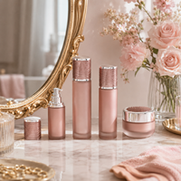Flacon pompe à texture ondulée personnalisée, flacon de sérum, pot de crème pour le visage, 50g, 40ml, 100ml, 120ml, ensemble de flacons en verre pour soins de la peau