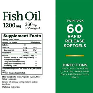 Aceite de Pescado con Extracto Natural, Omega 3 Dietético, Apoyo Sostenible para la Salud del Corazón, Apoyo para la Energía Celular, Cápsulas de Gel Suave de Aceite de Pescado - Product Image 5