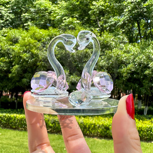 <b>Crystal</b> Swan Ornaments Glass <b>Animal</b> Decor Multi Piece Package Graduation Gift Desk Decoration Living Room Contemporary Style - Product Image 4