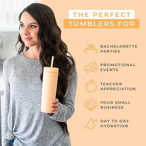 Vasos de Plástico Delgados y Rectos Multicolores con Tapas y Pajitas, Vaso Aislado de Doble Pared de 16 oz - Product Image 5