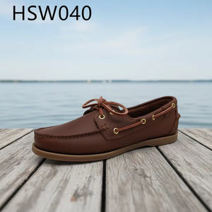 ZYF, <span class=keywords><strong>Scarpe</strong></span> Basse Casual in Pelle Marrone Stile Nautico con Lacci, Modello Penny, per il Tempo Libero, Taglie Grandi HSW040 - Product Image 1