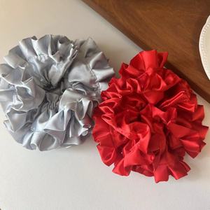 Thiết Kế Mới Pháp Knot Satin Tóc Scrunchies Thanh Lịch Handmade Đàn Hồi Tóc Ban Nhạc Lớn Và Nhỏ Rắn Màu Sắc Bán Buôn Tóc Tie - Product Image 5
