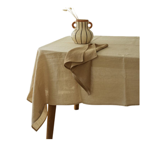 Hermoso mantel de lino de color mostaza, ligero y atractivo para mejorar la decoración de su mesa de comedor - Product Image 5