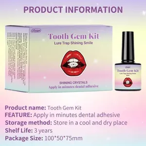 <b>DIY</b> Tooth Gem <b>Kit</b> Super Viscose Water Diamond Crystal Jewelry Teeth Decoration Teeth Easy Remove Install Tooth Jewelry <b>Kit</b> - Product Image 5