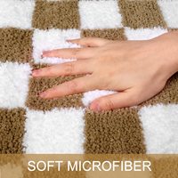 Custom Microfiber Non-Slip Bathroom Bedroom Runner Rug Washable Simple Checkered Design Area Rug Tufted Bath Mat