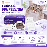 Kit de test rapide combiné FIV FeLV GIA pour chats, test d'anticorps et d'antigène, Giardia, matériel de diagnostic vétérinaire