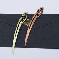 Couteau à lettres manuel de mode au design en forme de poignard, petit, en verre, rétro, avec fonction loupe, coupe-cartes et marque-page promotionnel
