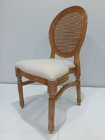 Chaise de salle à manger empilable en résine style vintage français, dossier en rotin, siège rembourré, en plastique, pour mariage, hôtel, événement, banquet, location, chaises empilables