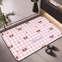 Tapis de salle de bain en boue de diatomée HM 2,5 mm, doux, à séchage rapide, absorbant, antidérapant, profil bas, motif personnalisé