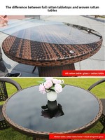 Ensemble de trois chaises en rotin, style minimaliste moderne, pour extérieur, ensemble de jardin mobile pour cour, balcon, petite table basse et chaises