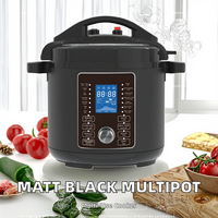 Cuisinière électrique multifonction 16-en-1 en acier inoxydable noir mat, pour la cuisine domestique