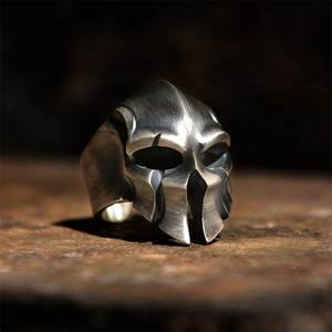 <span class=keywords><strong>Anillo</strong></span> Plateado Retro Punk en Oferta, Anillos de Calavera de Guerrero <span class=keywords><strong>Espartano</strong></span>, Anillos Abiertos Ajustables, Diseño para Hombre, Regalos de Joyería - Product Image 6