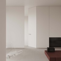 Cadre de porte caché minimaliste moderne en panneau mélaminé insonorisé et ignifuge pour les portes intérieures de chambre à coucher, suite d'hôtel, villa