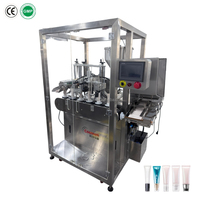 Machine de remplissage volumétrique compacte linéaire en acier inoxydable semi-automatique haute précision pour crème et miel, scelleuse de tubes de dentifrice