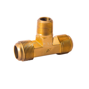 ข้อต่อท่อทองเหลืองขนาด 1/2'' * 3/4'' * 1/2'' แบบ JIC 45 Flare Tee เกลียว BSPT สำหรับเรือยอชท์ ผลิตในไต้หวัน - Product Image 1