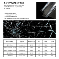 Película de Seguridad para Ventanas de Hogar, Transparente, Protectora, de 2, 4, 8 y 12 milésimas de Pulgada, Antiexplosión, Removible y Resistente
