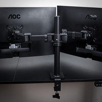 Support de bureau multifonctionnel rotatif pour ordinateur portable avec moniteur LCD double écran et double paroi, télescopique et rotatif