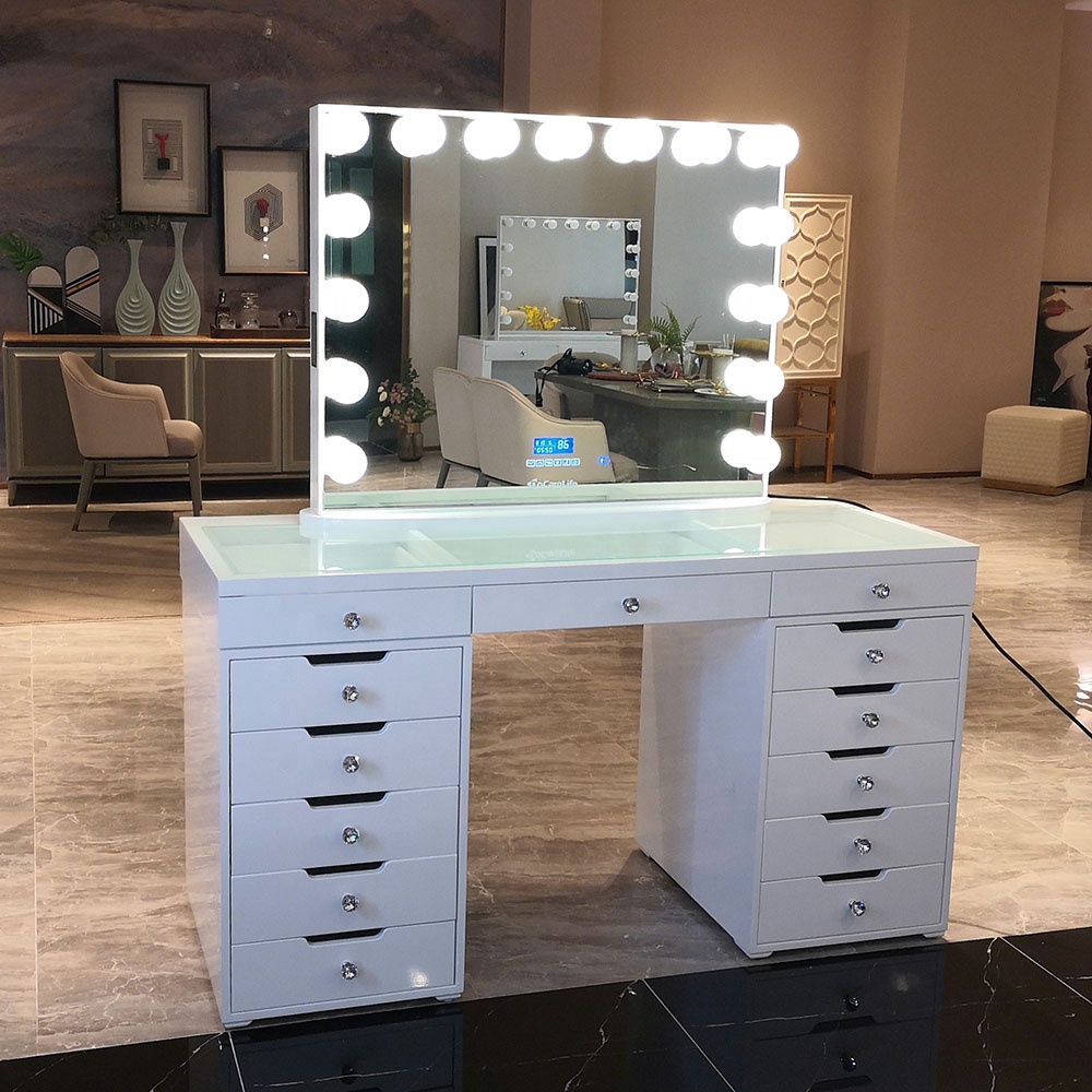 В наличии на нашем складе! Зеркало в голливудском стиле Docarelife для девочек, светодиодное косметическое зеркало для салона, туалетного столика, комплект со светодиодными лампочками