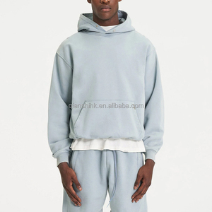 Sweats à capuche courts unisexe épais polaire sweats à capuche Streetwear 100% coton 500 Gsm français Terry sweats à capuche lourds hommes de haute qualité - Product Image 1