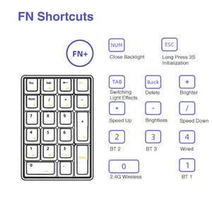 K21 Có Dây/Bt/2.4G Số Pad Cơ Khí Trong Suốt Numeric Bàn Phím 21 Phím Với RGB/Ánh Sáng Trắng - Product Image 6