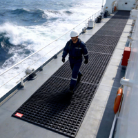 Tapis de sol antidérapant en caoutchouc grillagé 1000*1000*16mm pour pont de bateau, protection spéciale extérieure pour navire