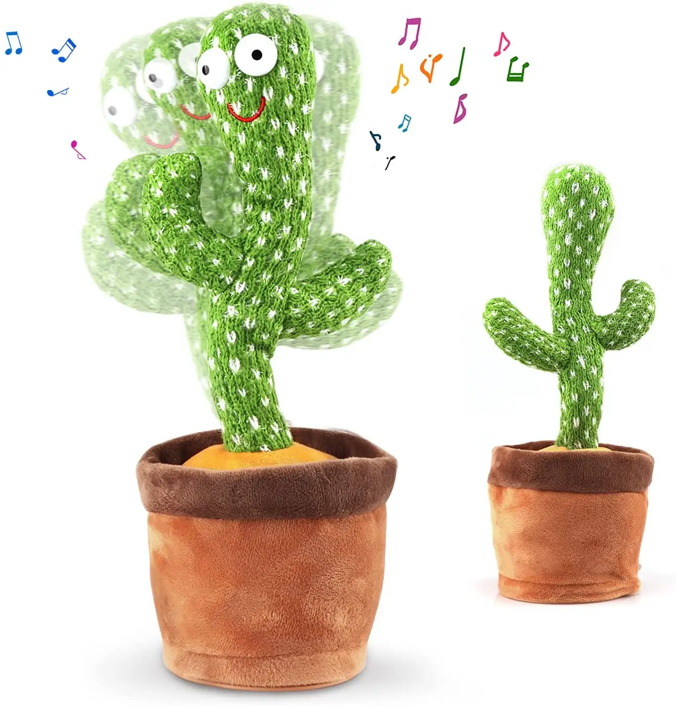 Juguete de Cactus bailando con luz LED, juguete de Cactus parlante para cantar y repetir, con 120 canciones