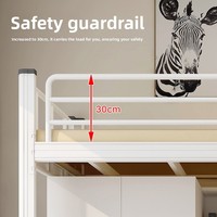 Lit superposé moderne en métal avec bureau et armoire intégrés, idéal pour dortoirs d'enfants et de travailleurs