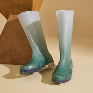 <span class=keywords><strong>Botas</strong></span> Wellington <span class=keywords><strong>Altas</strong></span> para <span class=keywords><strong>Mujer</strong></span>, Color Degradado, Impermeables, Antideslizantes, con Brillo, <span class=keywords><strong>de</strong></span> PVC, para Lluvia - Product Image 1
