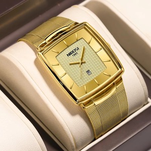 Drioshipping 2613 Reloj de Cuarzo Cronógrafo de Lujo para Hombre, Cuadrado, Delgado, con Malla, Personalizado OEM, Relojes de Pulsera Baratos, de Aleación y Cristal, Regalo Empresarial - Product Image 4