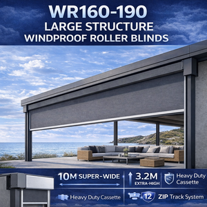Sistema de Persianas Enrollables con Cierre Hermético WR160-<span class=keywords><strong>190</strong></span>, Resistentes al Viento, para Grandes Espacios Exteriores, Fabricante de Rieles con Cierre Impermeables - Product Image 1