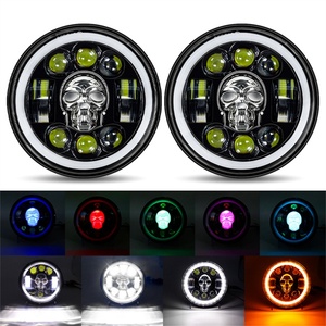 Phare de moto à LED avec yeux d'ange, phare rond de 5,75 pouces, projecteurs de moto pour voiture - Product Image 4