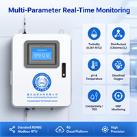 Système de surveillance de la qualité de l'eau potable, analyseur multiparamètres en ligne à montage mural, contrôleur IoT de turbidité, de chlore libre, de pH et de DO