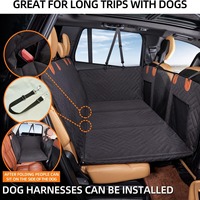 Housse de siège arrière pour animaux de compagnie en tissu Oxford antidérapant avec protections latérales pliables, siège de voyage imperméable pour animaux de compagnie pour la protection de l'intérieur de la voiture