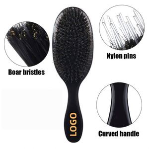 Brosse démêlante en poils de sanglier de qualité supérieure, peigne massant à coussin haute résilience, accessoires de beauté et de coiffure - Product Image 3